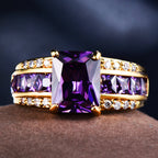 Vintage Rectangular Purple Zirconia Ring