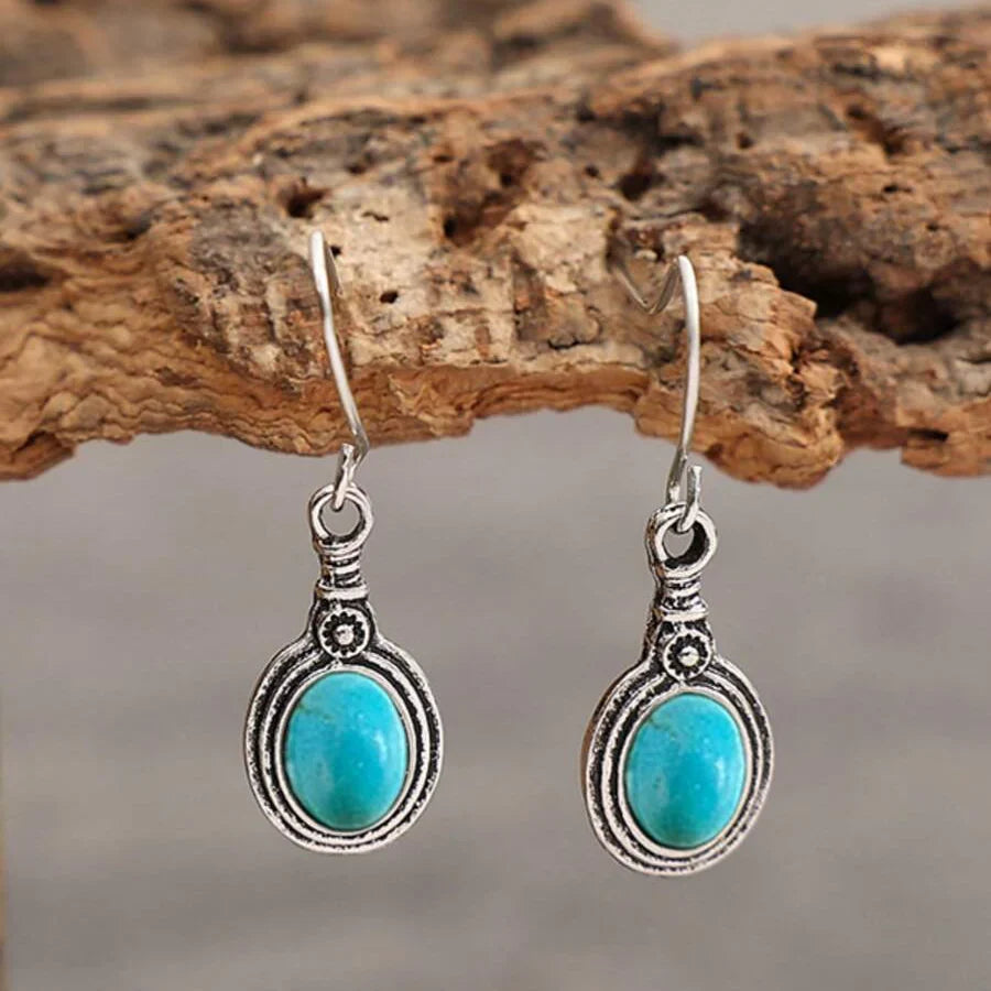 Western-Style Turquoise Drop Earrings