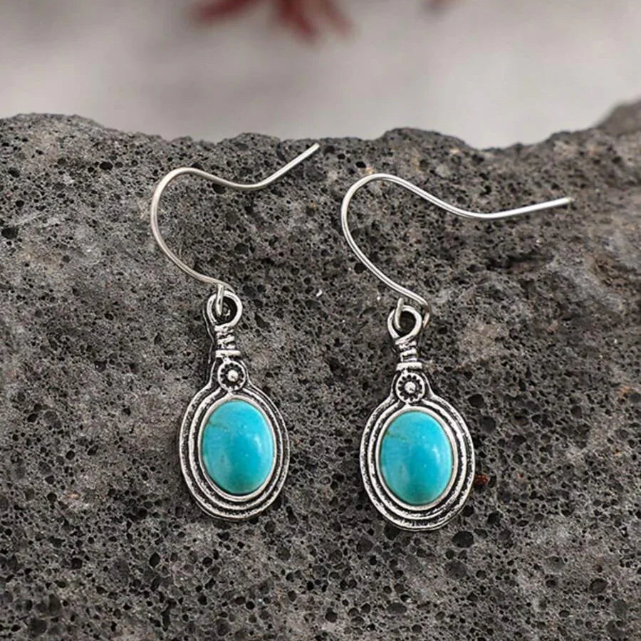 Western-Style Turquoise Drop Earrings