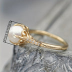 Belagt ring i vintagestil inspireret af latinamerikansk stil med perle og zirkonia
