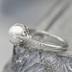 Delicate Pearl and Crystal Ring