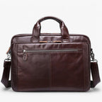 Men's Genuine Leather Messenger Bag with Shoulder Strap