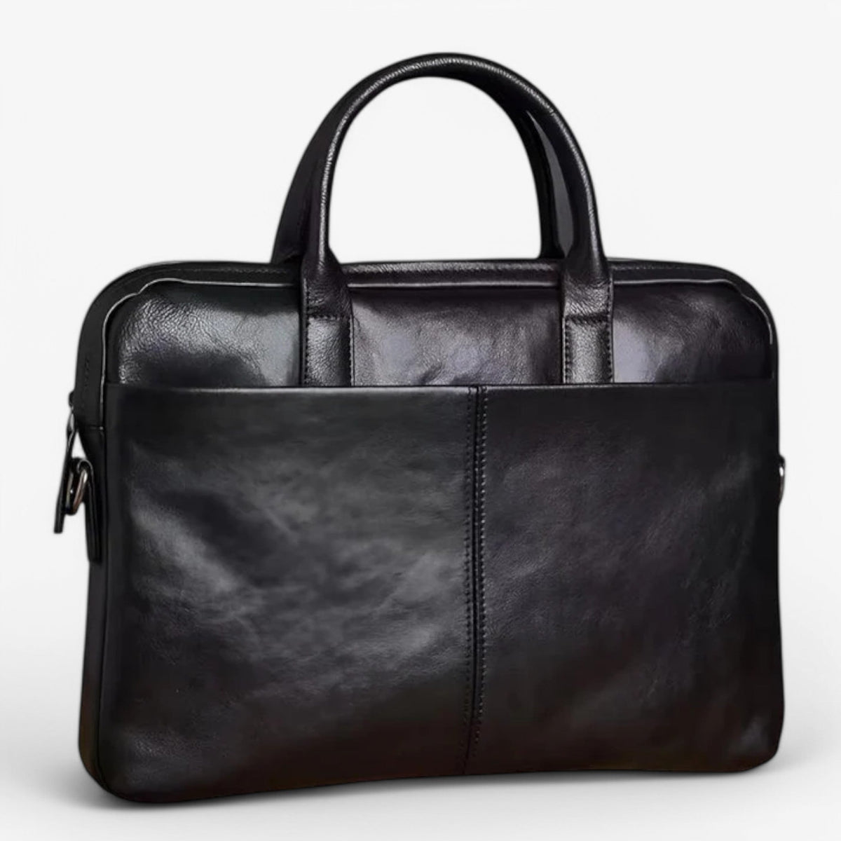 Men's Genuine Leather Messenger Bag with Shoulder Strap