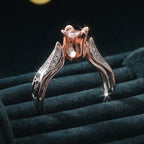 Silver-Plated Two-Tone Rose Flower Zirconia Ring