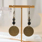 Bohemian Antique Bronze-Tone Beaded Drop Earrings