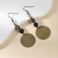 Bohemian Antique Bronze-Tone Beaded Drop Earrings