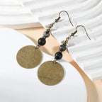 Bohemian Antique Bronze-Tone Beaded Drop Earrings