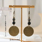 Bohemian Antique Bronze-Tone Beaded Drop Earrings