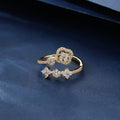 Zirconia Inlaid Flower Mini Wrap Ring