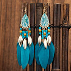 Bohemian Retro Feather Earrings