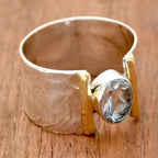 Retro Blue Cubic Zirconia Silver-Plated Ring