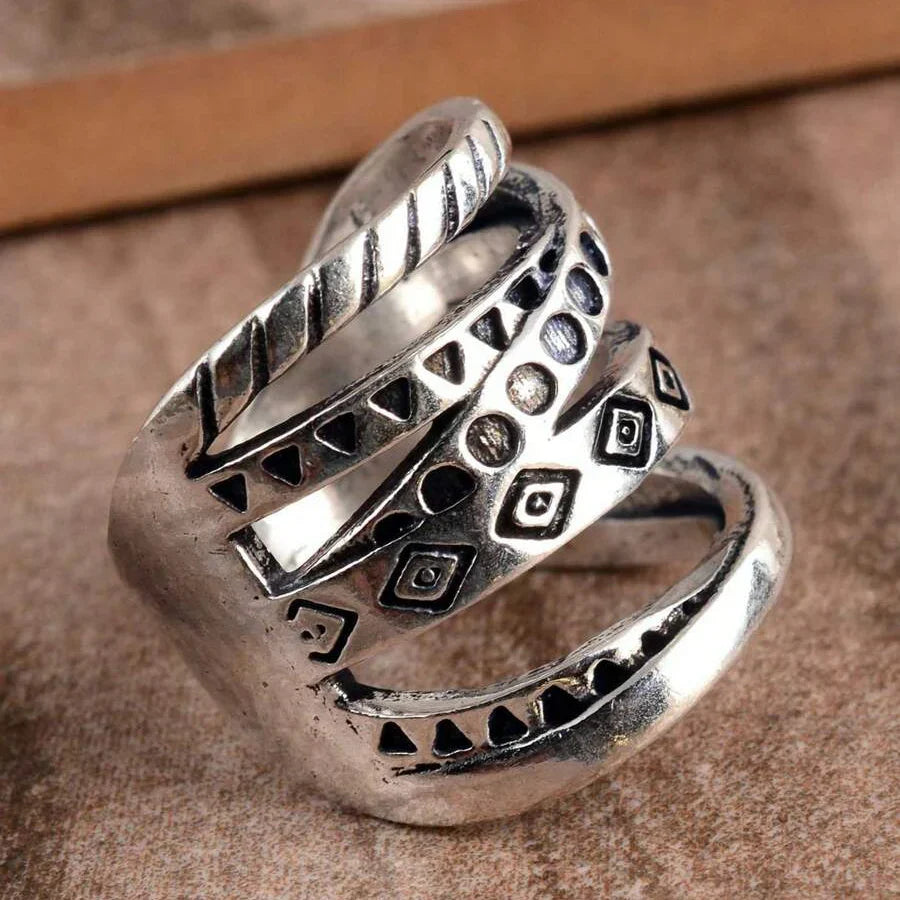 Vintage-Style Bohemian Long Wrap Silver-Plated Ring