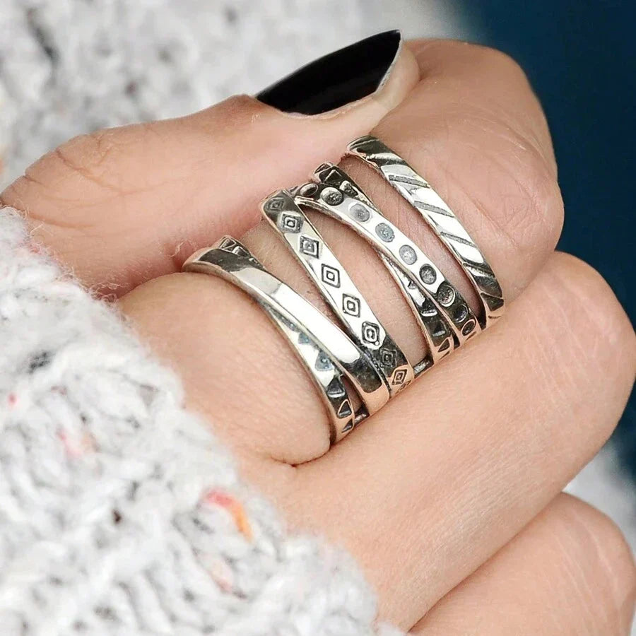 Vintage-Style Bohemian Long Wrap Silver-Plated Ring