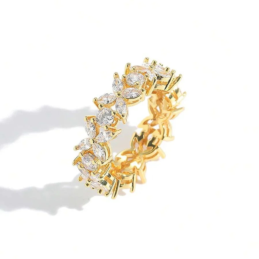 Shiny Marquise Zirconia Inlaid Ring
