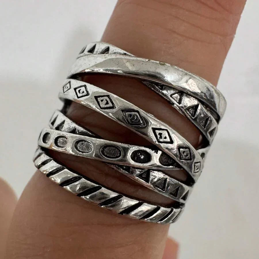 Vintage-Style Bohemian Long Wrap Silver-Plated Ring