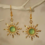 Bohemian Baroque Sunflower Acrylic Gold-Plated Earrings