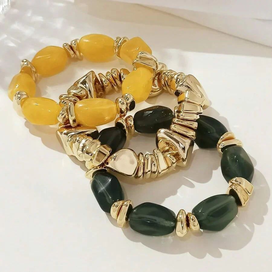 Bohemian Retro Geometric Acrylic Bead Bracelet