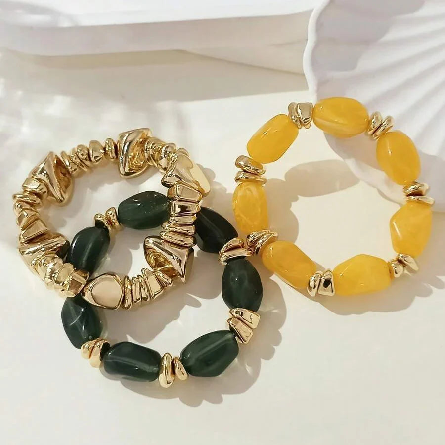 Bohemian Retro Geometric Acrylic Bead Bracelet