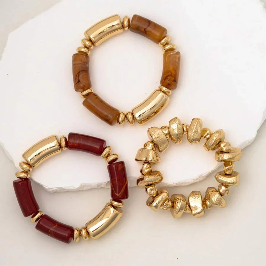 Bohemian Retro Geometric Acrylic Bead Bracelet