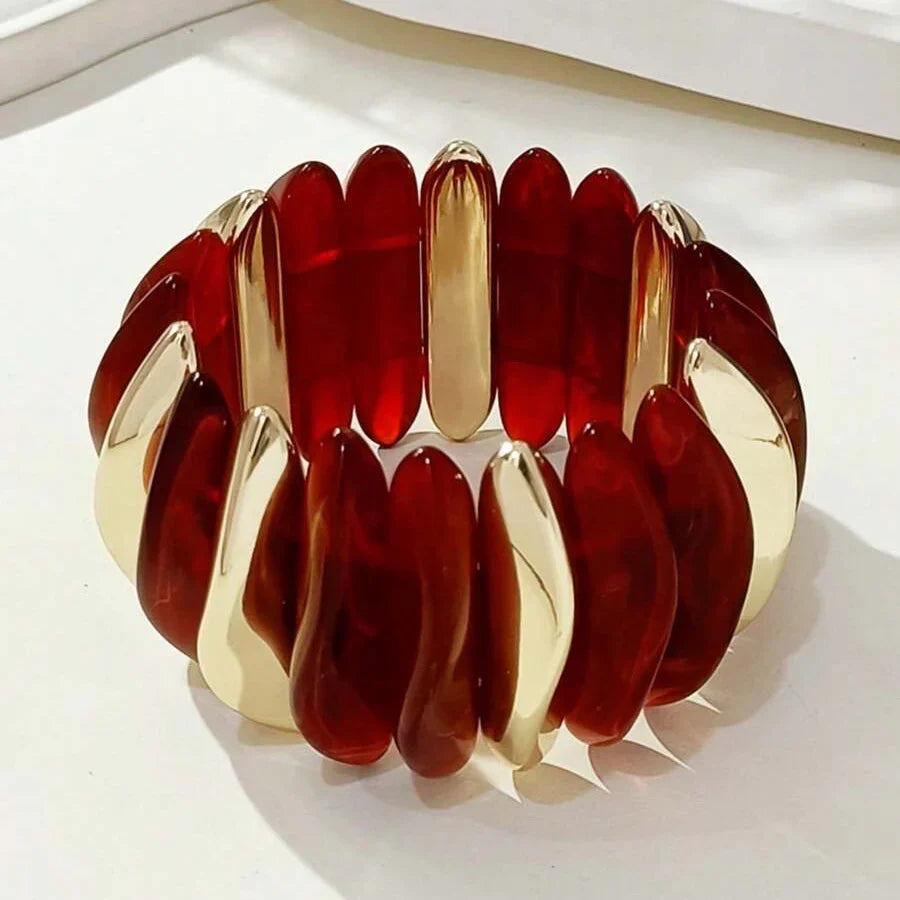 Bohemian Retro Geometric Acrylic Bead Bracelet