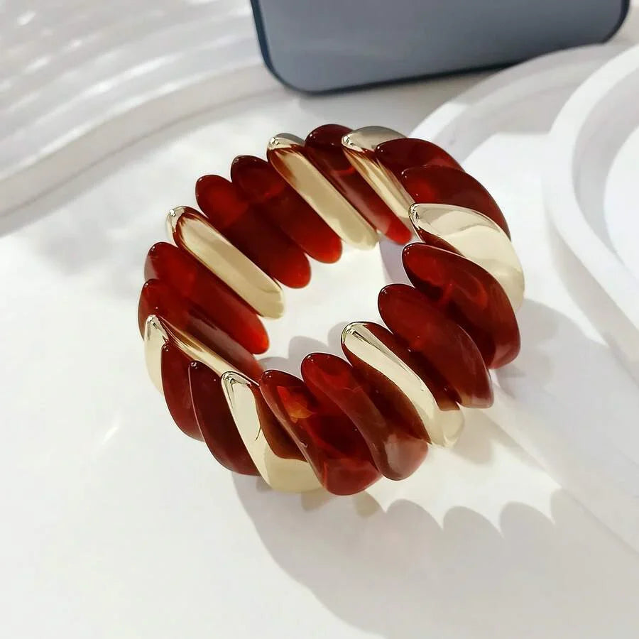 Bohemian Retro Geometric Acrylic Bead Bracelet