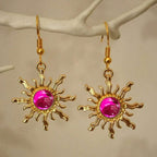 Bohemian Baroque Sunflower Acrylic Gold-Plated Earrings