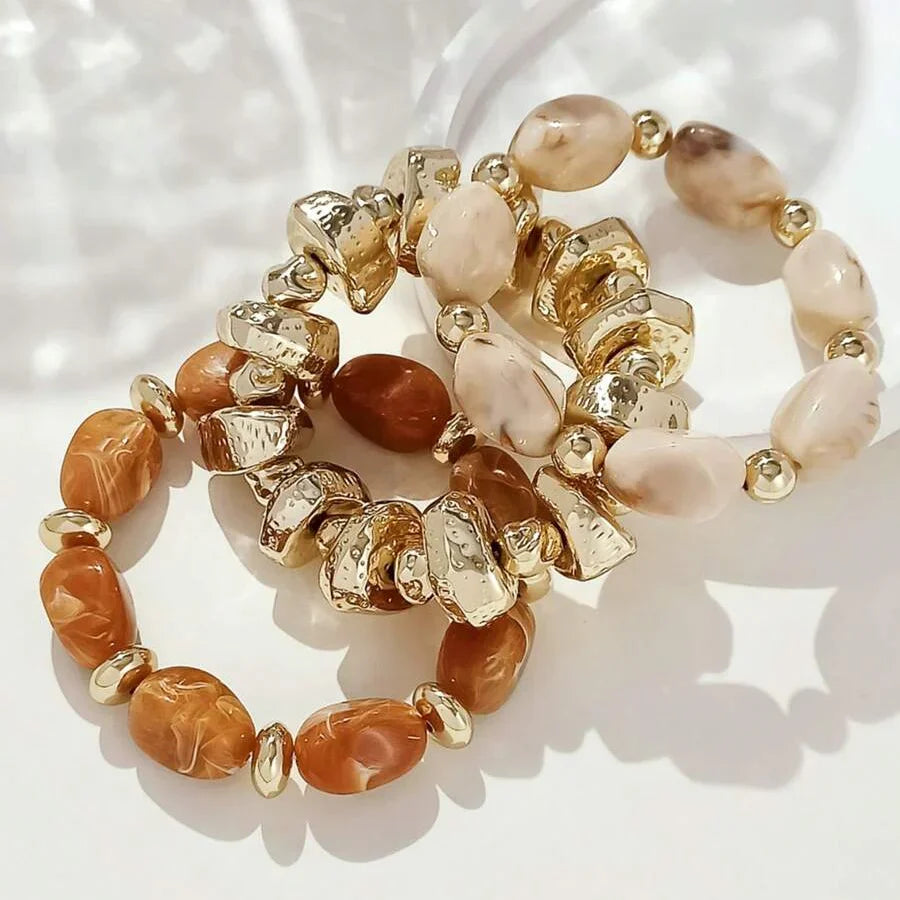 Bohemian Retro Geometric Acrylic Bead Bracelet