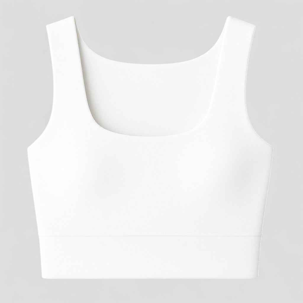 Cropped tanktop met vierkante hals en mouwloze stretchpasvorm
