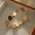 Glossy and Matte Oval Link Stretch Bracelet