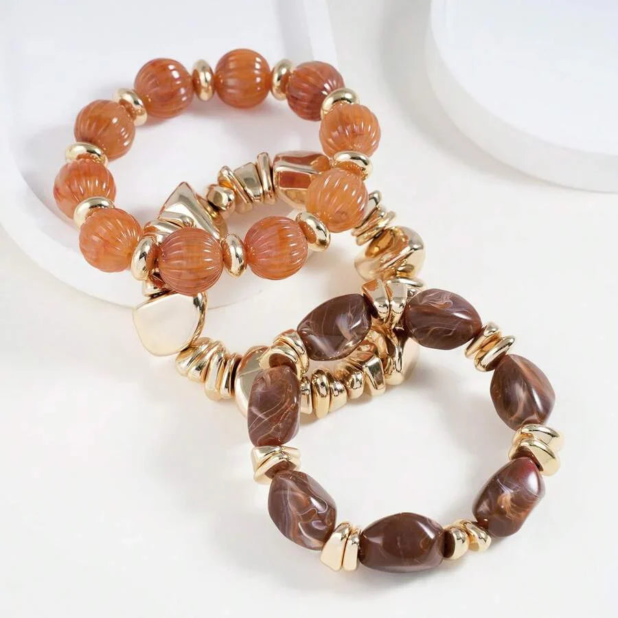 Bohemian Retro Geometric Acrylic Bead Bracelet