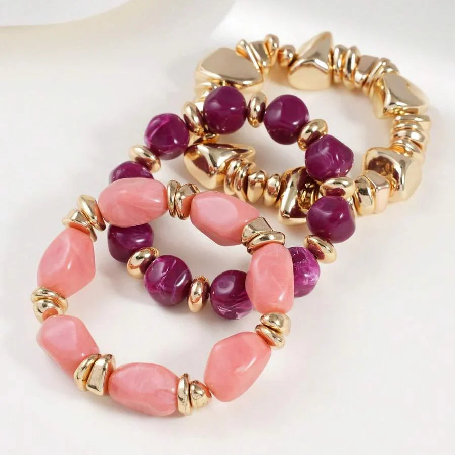 Bohemian Retro Geometric Acrylic Bead Bracelet