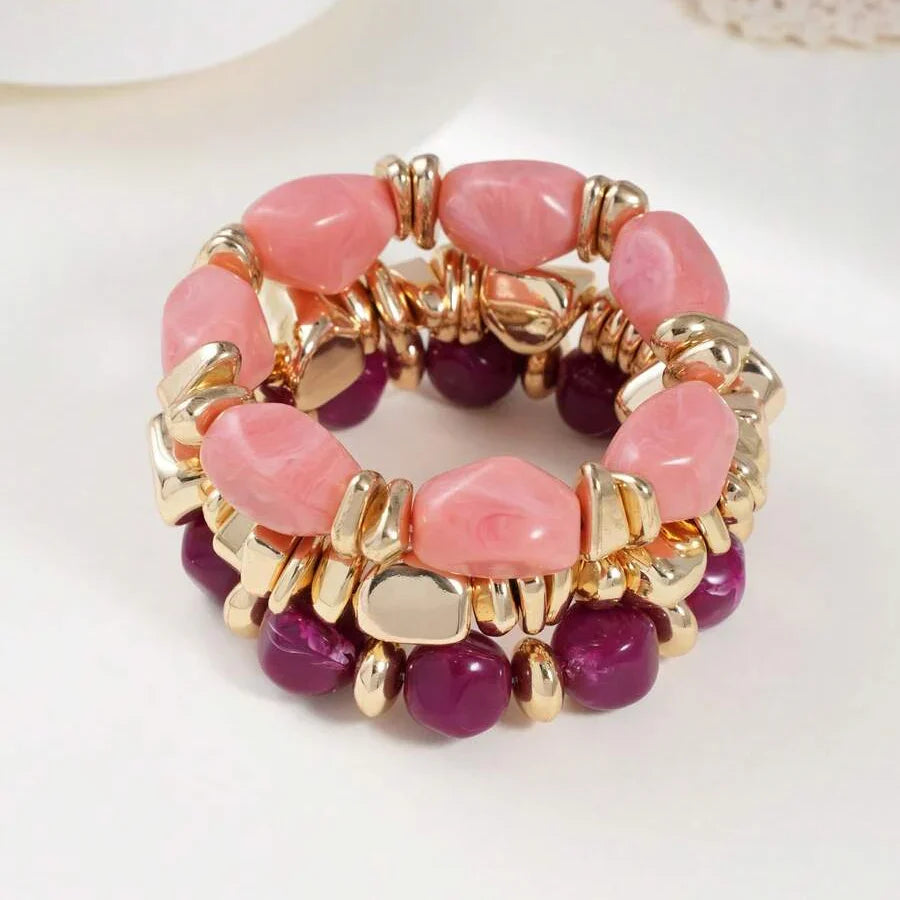 Bohemian Retro Geometric Acrylic Bead Bracelet