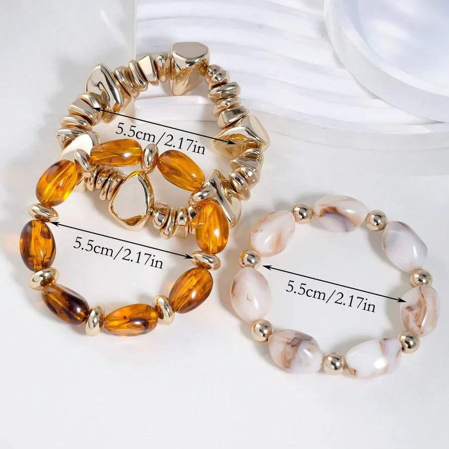 Bohemian Retro Geometric Acrylic Bead Bracelet