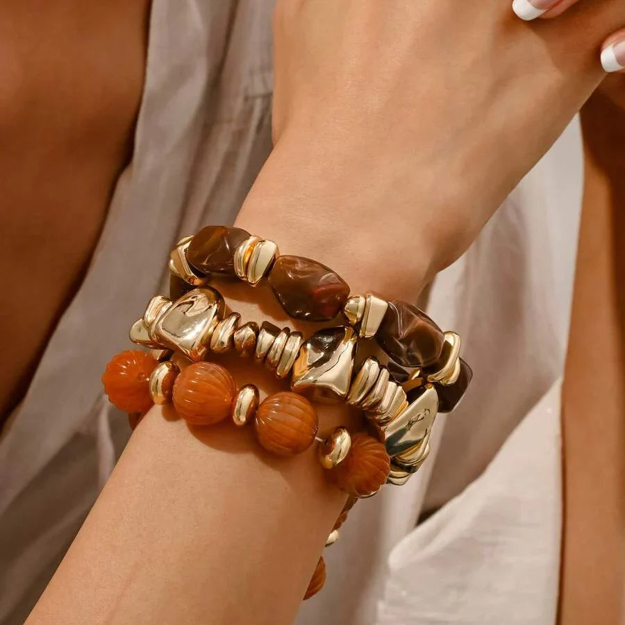 Bohemian Retro Geometric Acrylic Bead Bracelet