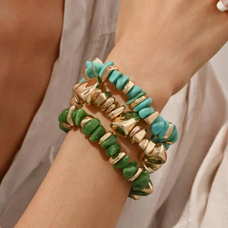 Bohemian Retro Geometric Acrylic Bead Bracelet
