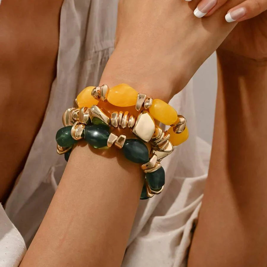 Bohemian Retro Geometric Acrylic Bead Bracelet