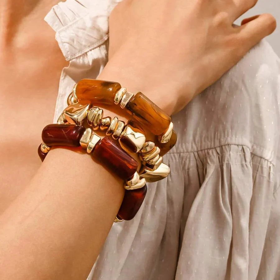 Bohemian Retro Geometric Acrylic Bead Bracelet