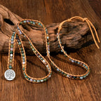 Levensboomarmband met roze kralen