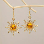 Bohemian Baroque Sunflower Acrylic Gold-Plated Earrings