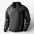 Striped Henley Jumper with Button Placket and Long Sleeves