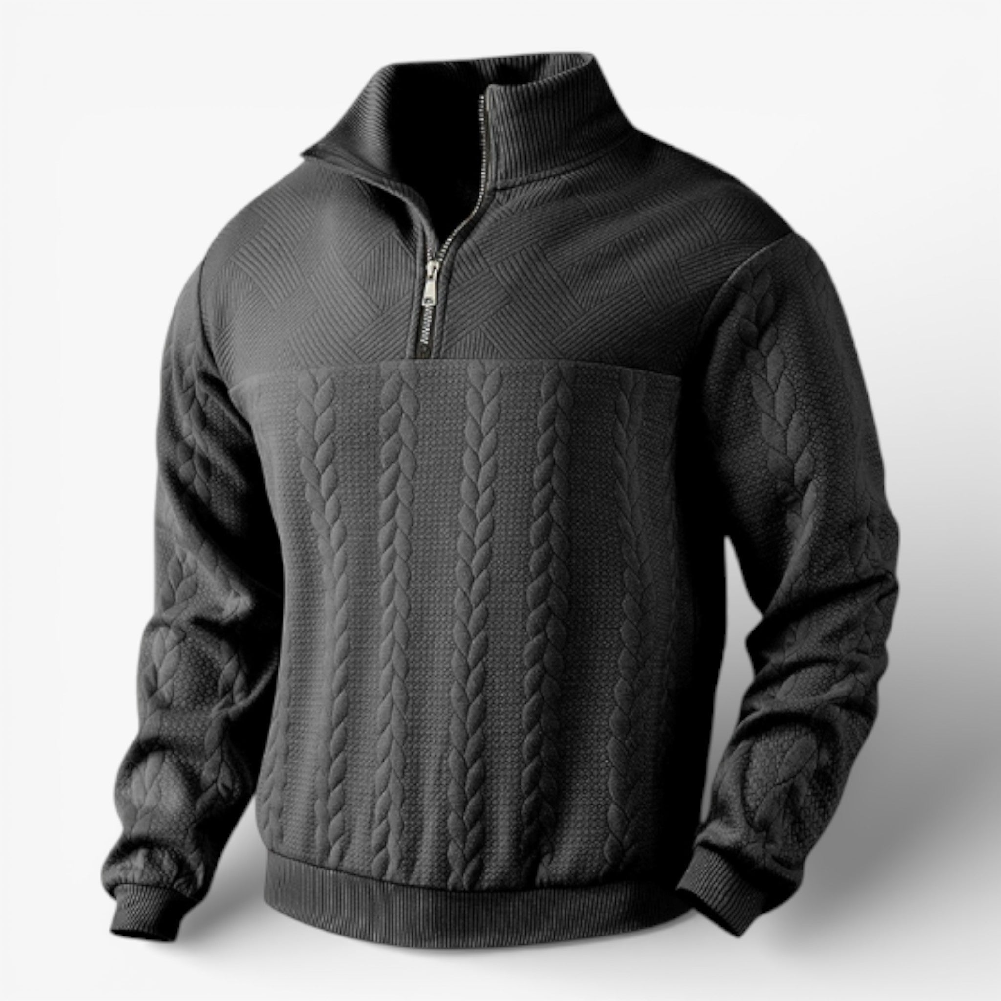 Striped Henley Jumper with Button Placket and Long Sleeves