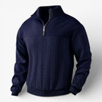 Striped Henley Jumper with Button Placket and Long Sleeves