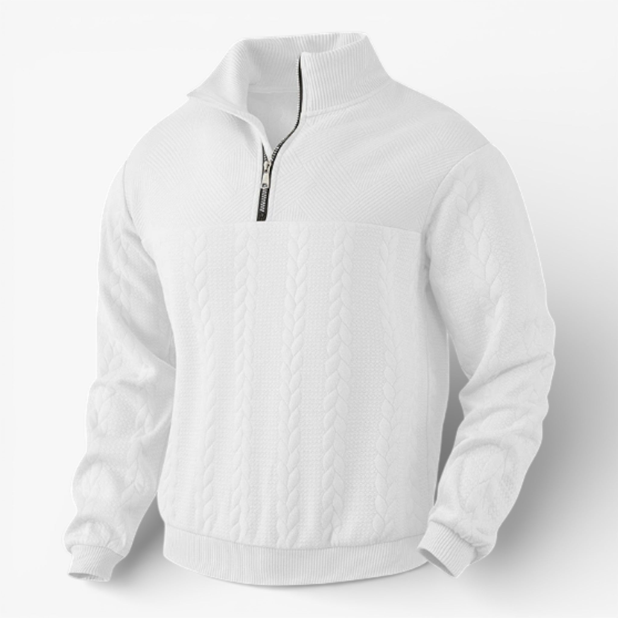 Striped Henley Jumper with Button Placket and Long Sleeves