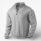 Striped Henley Jumper with Button Placket and Long Sleeves