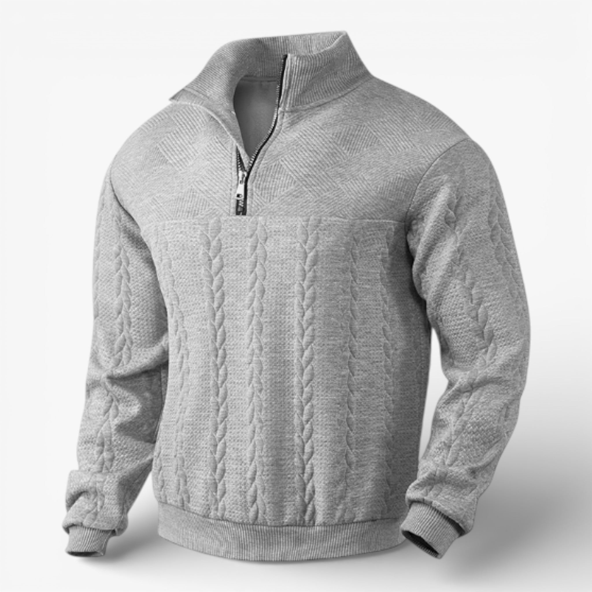 Striped Henley Jumper with Button Placket and Long Sleeves