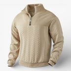 Striped Henley Jumper with Button Placket and Long Sleeves