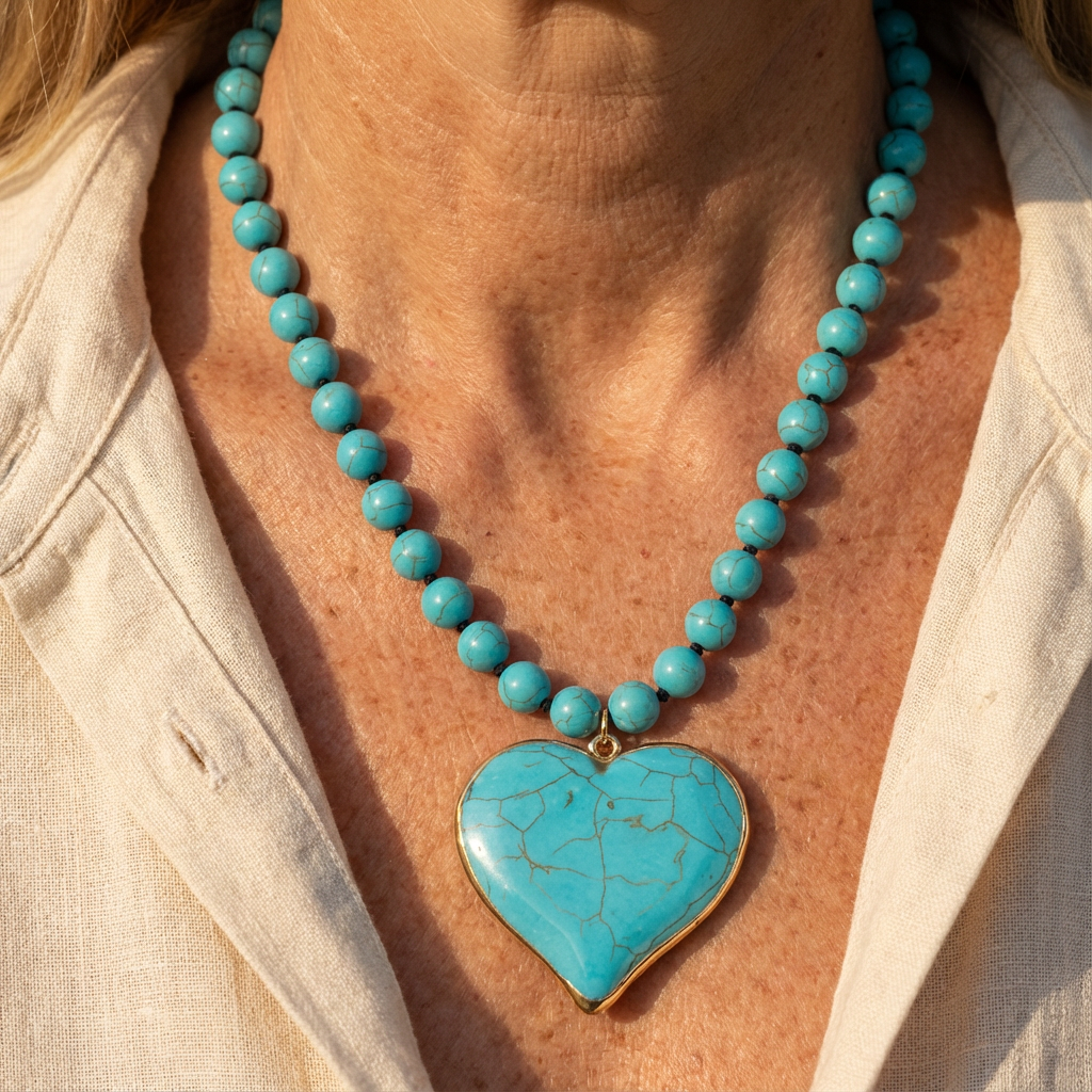 Heart Bead Necklace in Two Colours