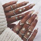 Adjustable Boho Ring Pack of 8 to 12 Stacking Rings