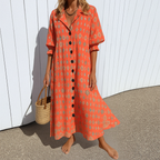 Button-Front Long Sleeve Shirt Maxi Dress