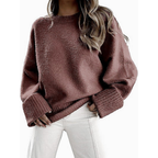 Oversized Fluffy Knit Jumper with Soft Loose-Fit Shape